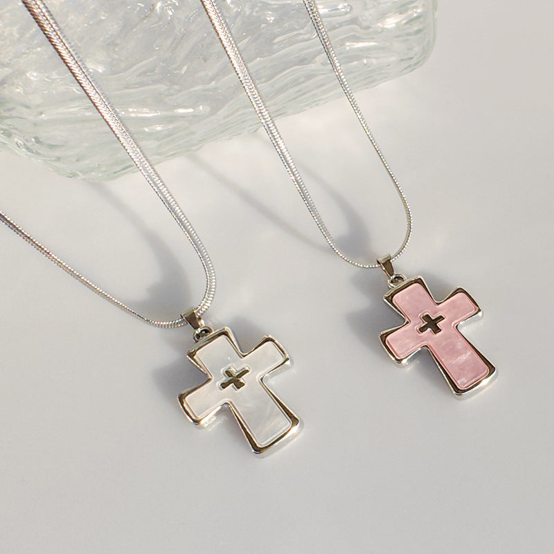 Wholesale  Titanium Steel knife chain double cross pendant necklace