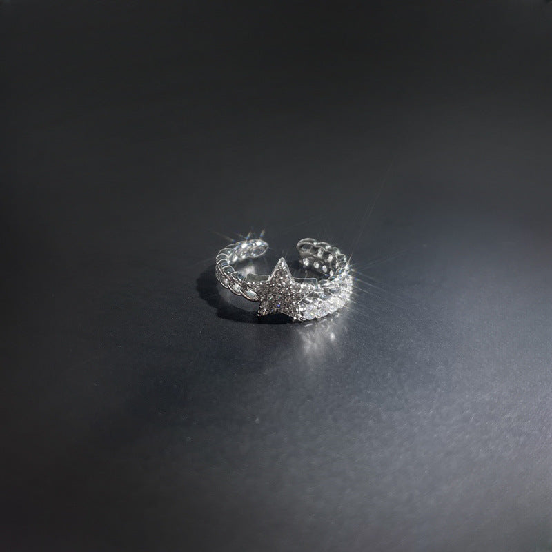 Wholesale Light luxury high-grade full Diamond Star series open ring