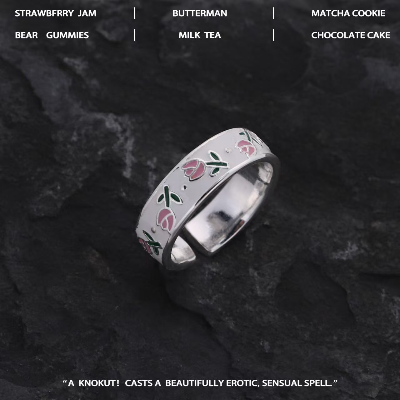 Wholesale Adjustable Flower Ring With Pink Enamel Tulip Design Everyday Wear Fashion Accessory For Boutique Resale