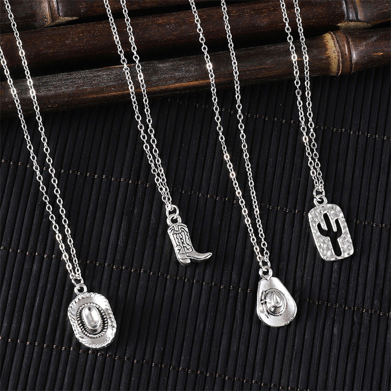 Wholesale  Western Cool Punk Denim Style Necklace