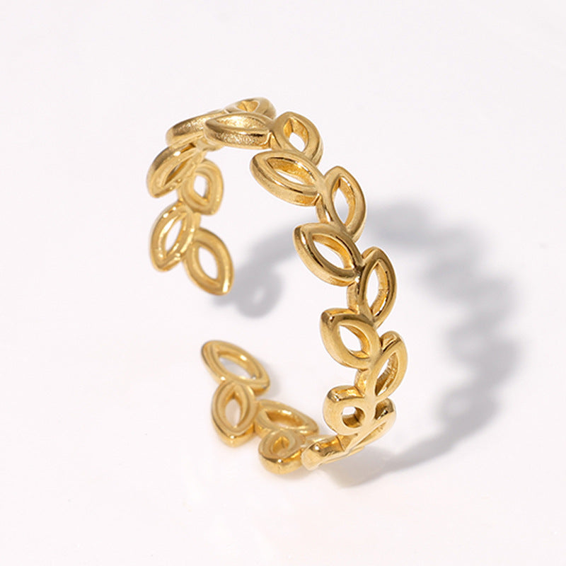 Wholesale Stainless Steel Rings Open 18K Gold Plated Rings ACC-RS-Manguo004