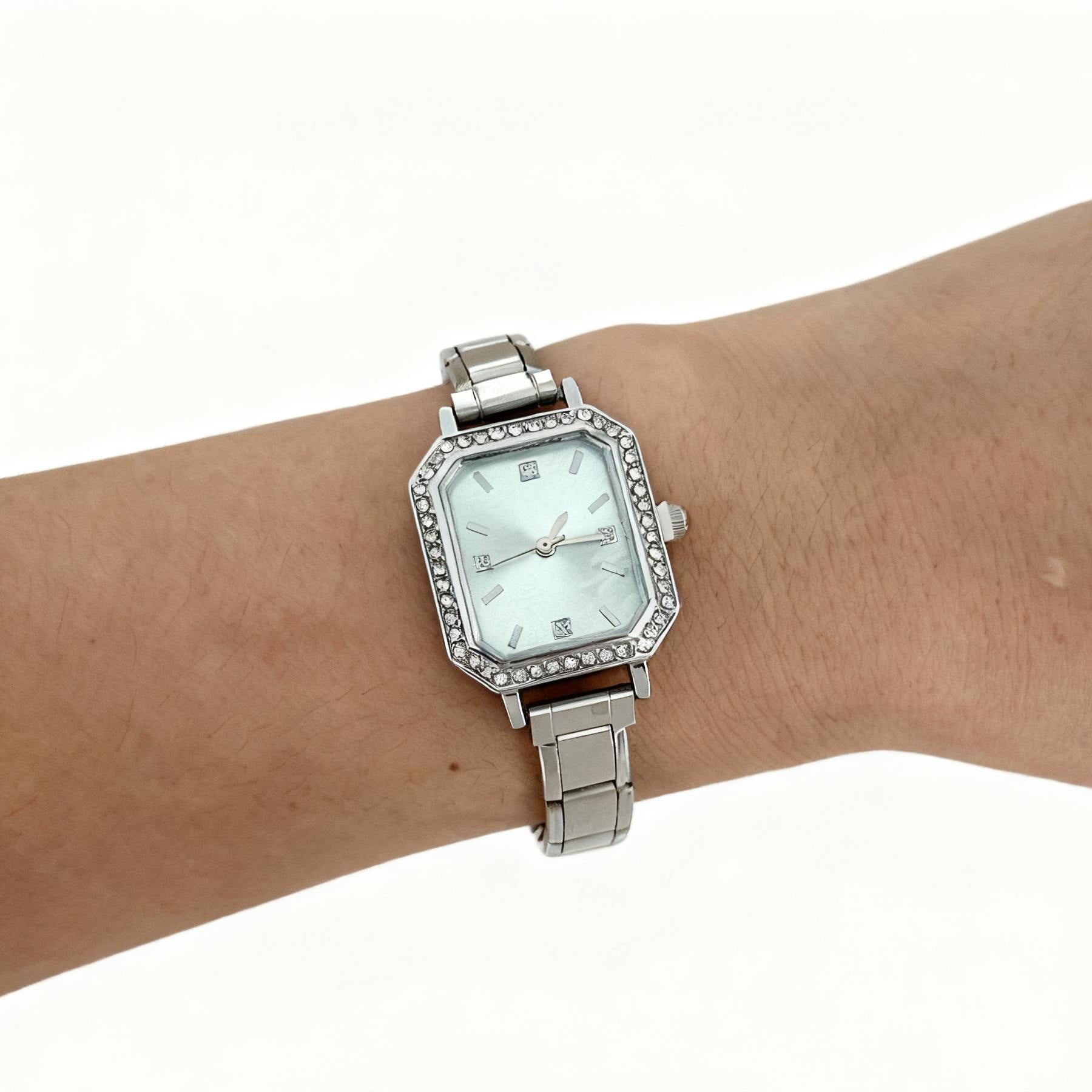 Wholesale square shape diamond-encrusted  DIY watch