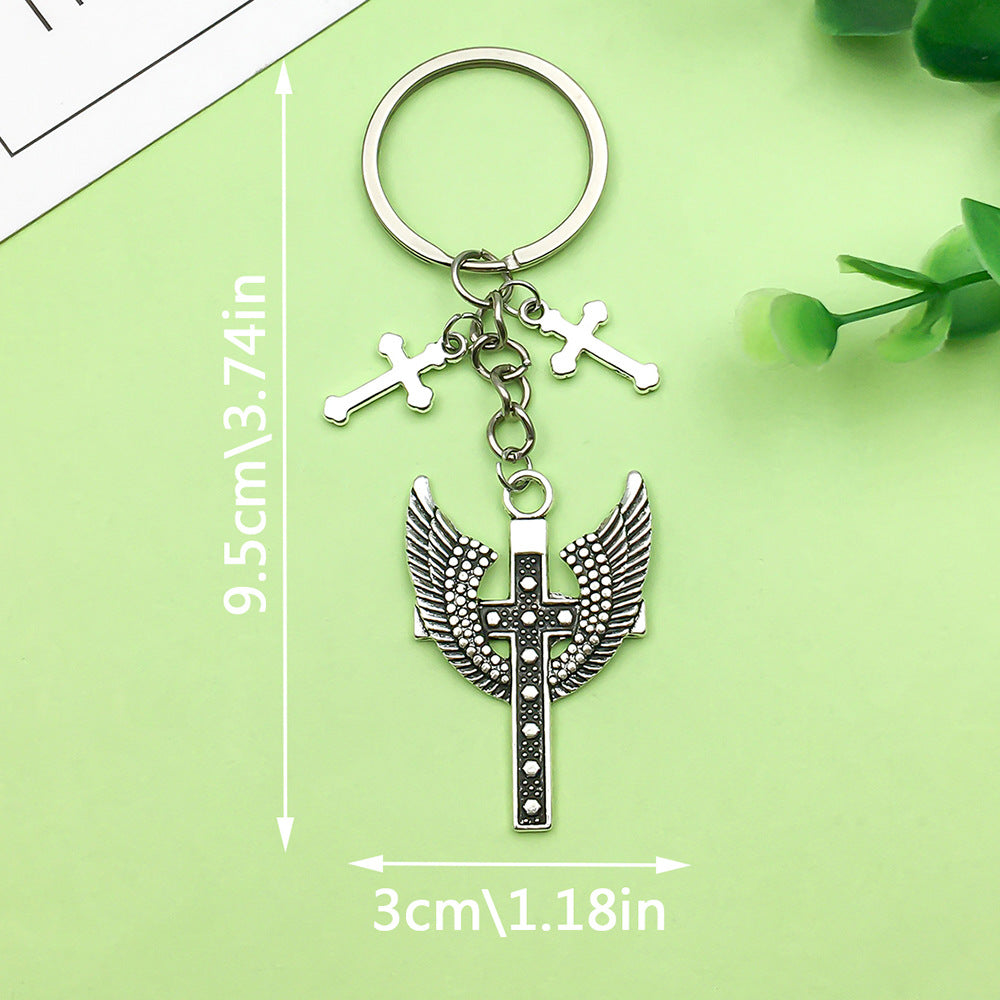 Wholesale Cross keychain metal keychain