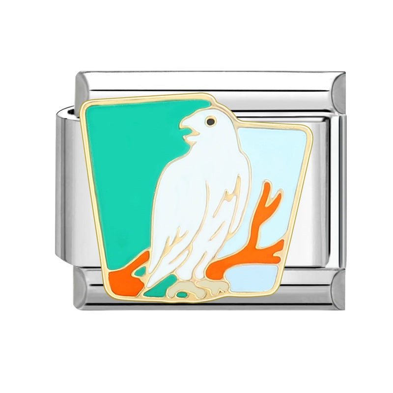 Wholesale Italian Charm Bracelet 9mm DIY Splicing Cute Cartoon Stainless Steel Composable Bracelet