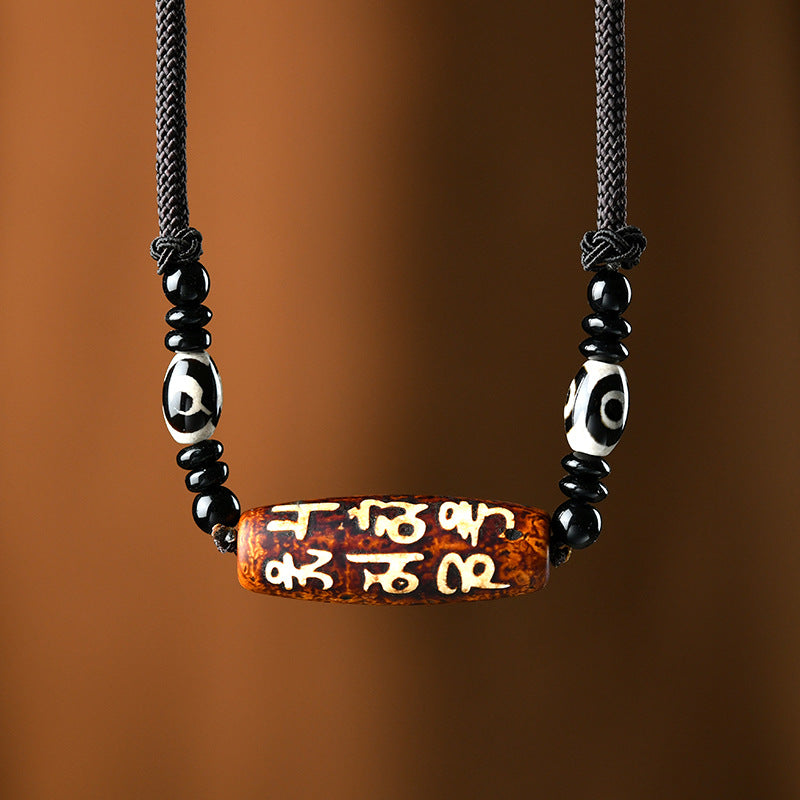 Wholesale Retro Ethnic Style Agate Necklace Sweater Chain Long Necklace Vintage ACC-NE-Luox004