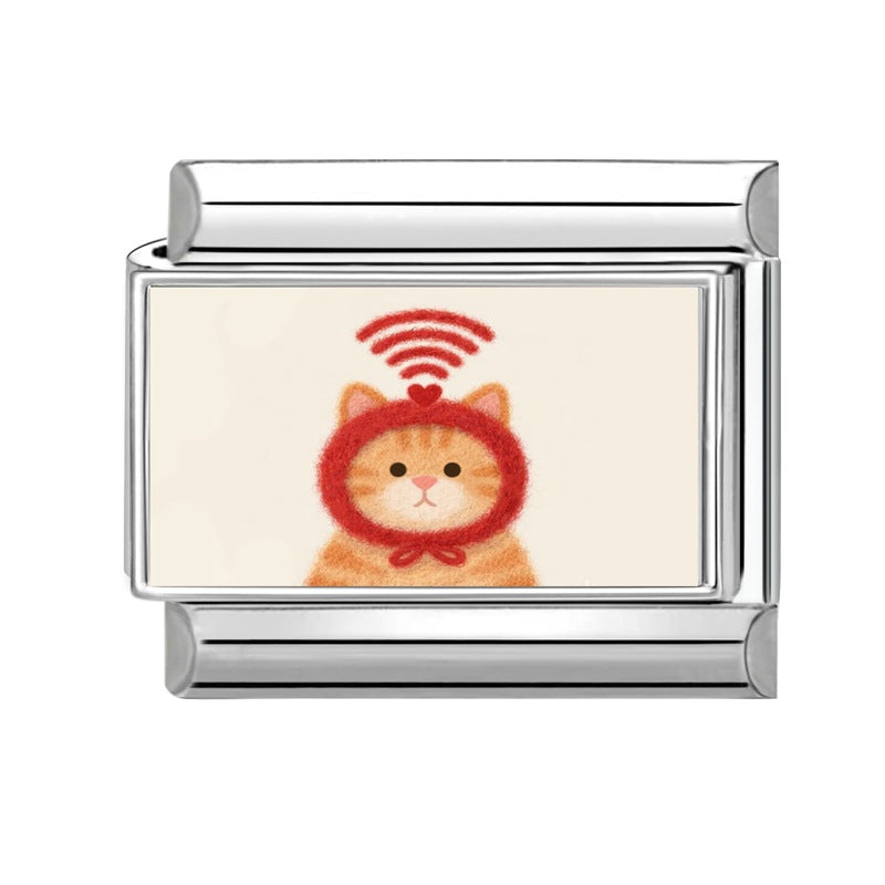 Wholesale Hearts and Love Italian Charms DIY flower fish Single Section Creative Stainless Steel Composable Bracelet