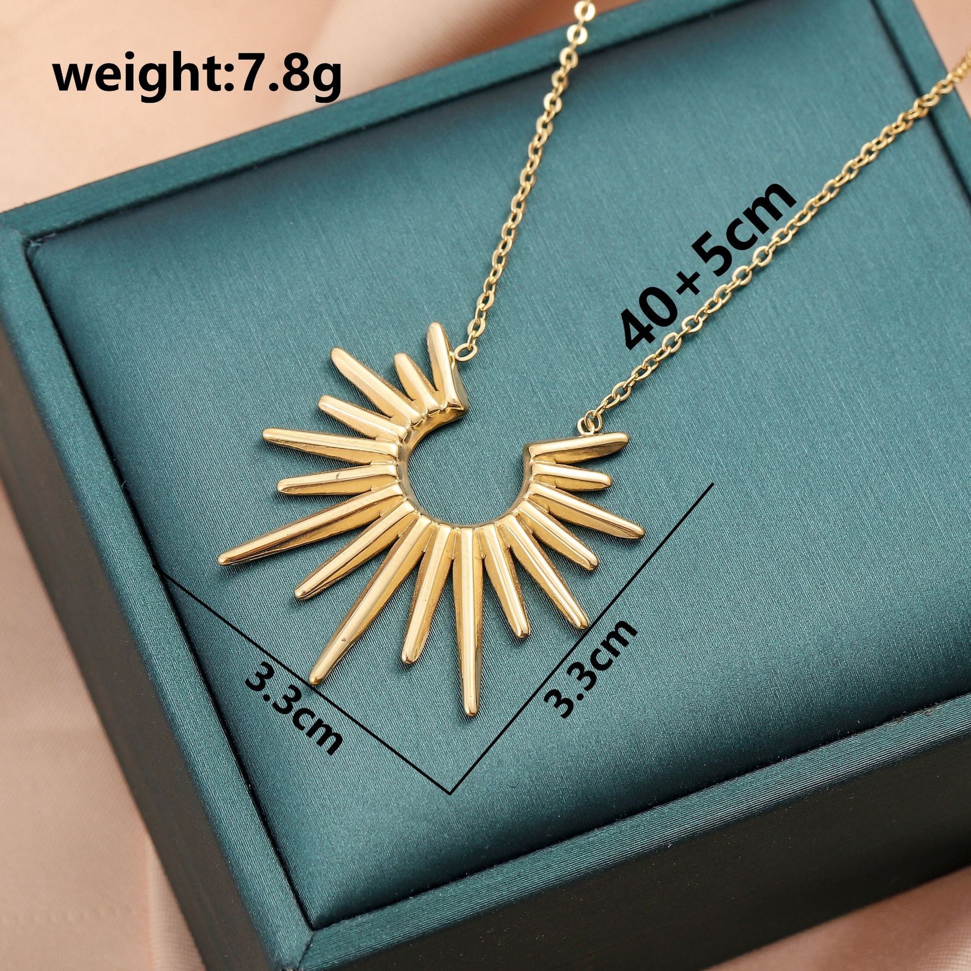 Wholesale Radiation Sunflower Titanium Steel Necklace