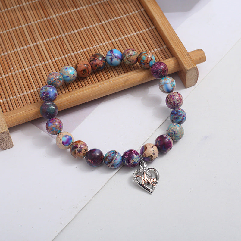 Wholesale Colorful Emperor Stone Bracelet Love Pendant Bracelet Heart Bracelets ACC-BT-Yima010