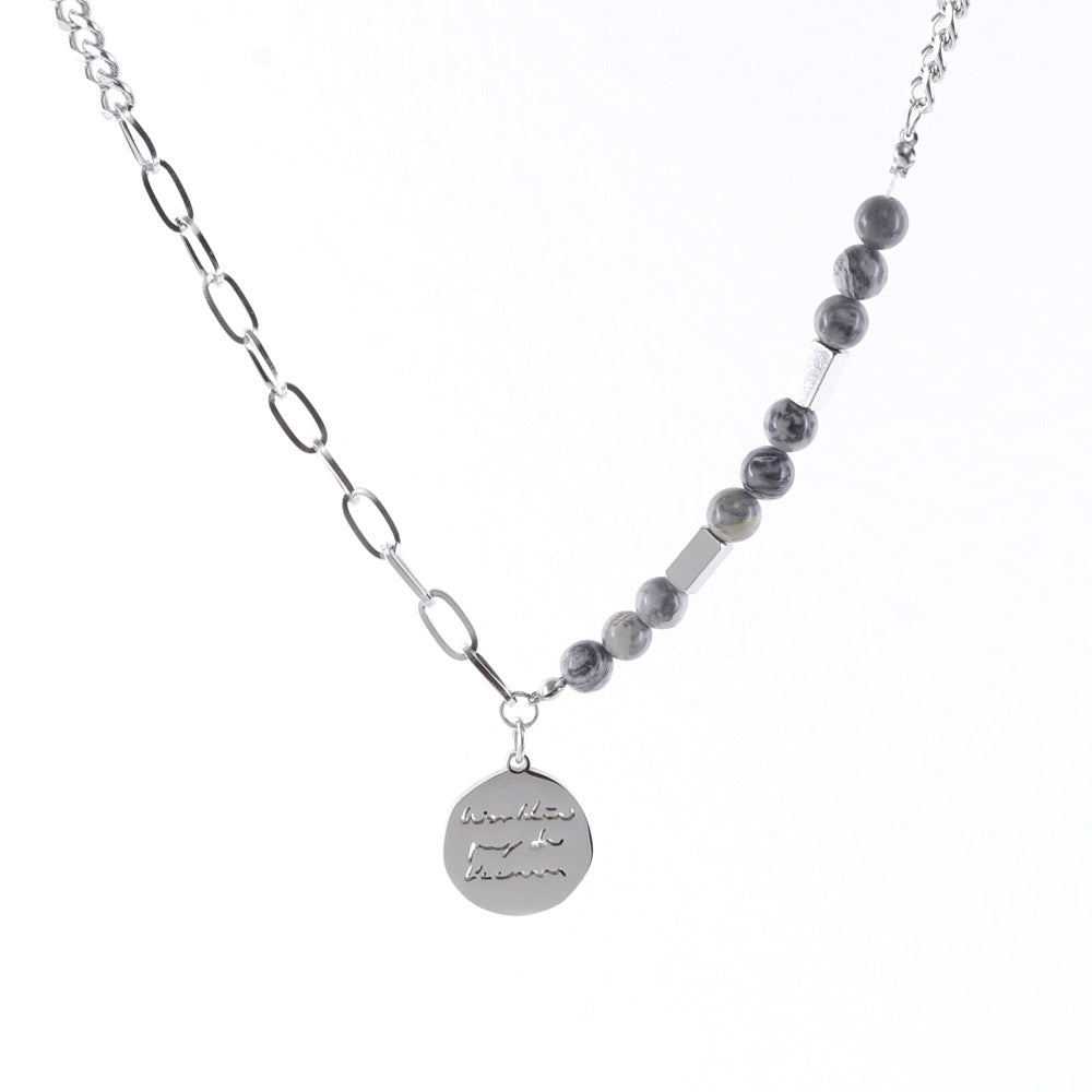 Wholesale  titanium steel necklace men' s Cuban chain
