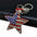 Wholesale Creative  Velvet Leather Diamond-encrusted American Flag Five-pointed Keychain
