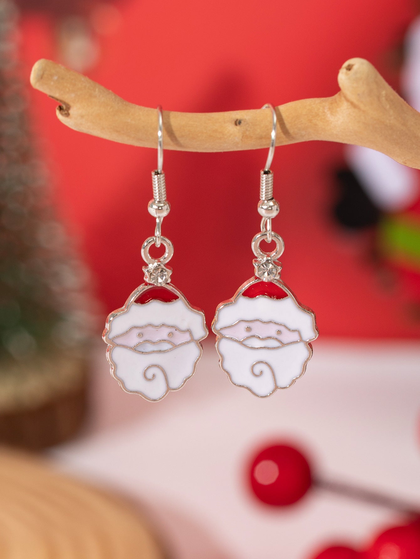 Wholesale Christmas Alloy Oil Drop Earrings ACC-ES-Xunru001