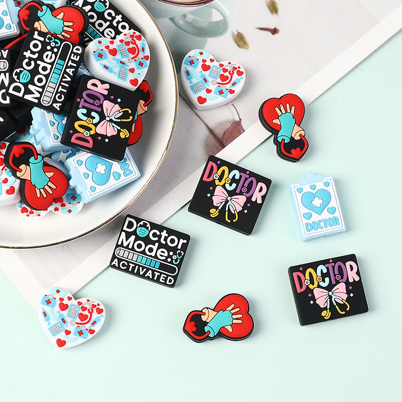 Wholesale  20pcs doctor name  Focal Beads DIY Bead Accessories