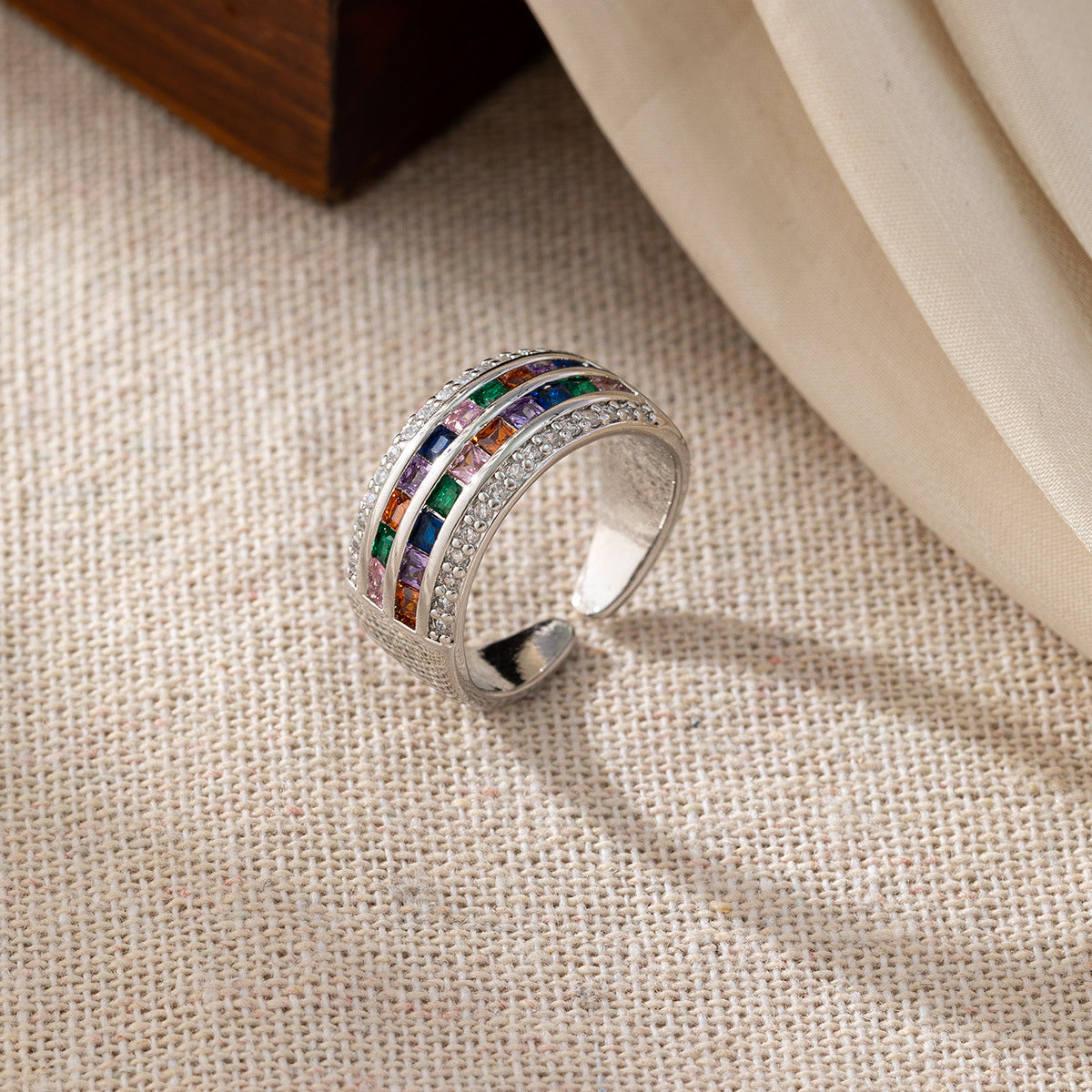 Wholesale Colored Zirconia Open Rings ACC-RS-SY001