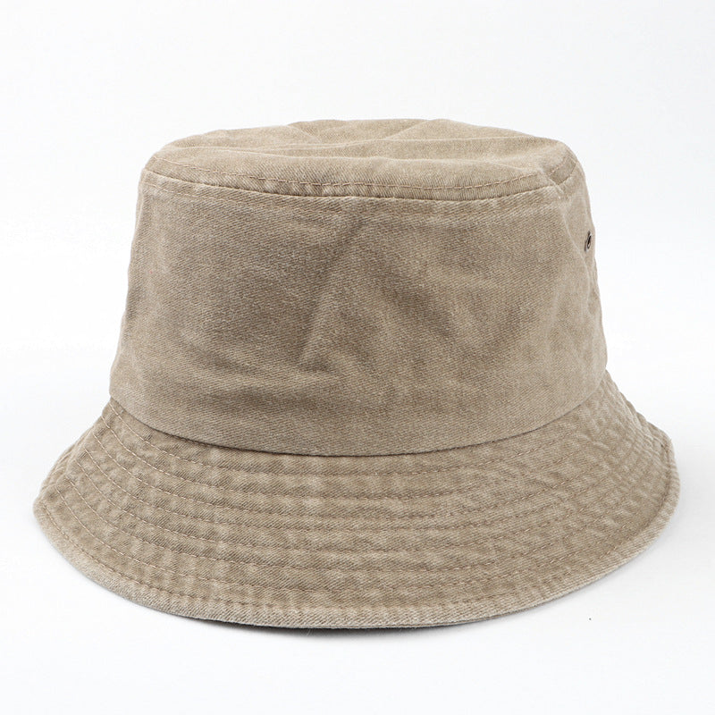 Wholesale Washed Light Basin Hat Cotton Solid Color Retro Bucket Hat ACC-HT-LueLan008