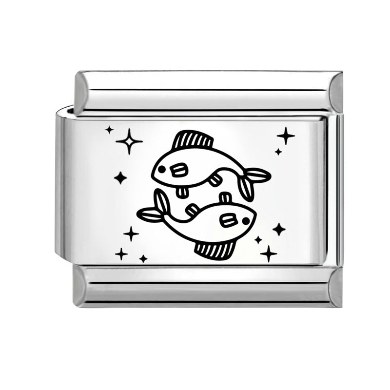 Wholesale 9mm Italian Charm Starter Bracelets DIY Zodiac Stainless Steel Composable Bracelet