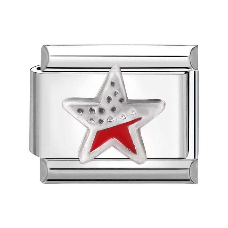 Wholesale  9mm Italian Charm Starter Bracelets DIY square Single Section Creative Stainless Steel Composable Bracelet