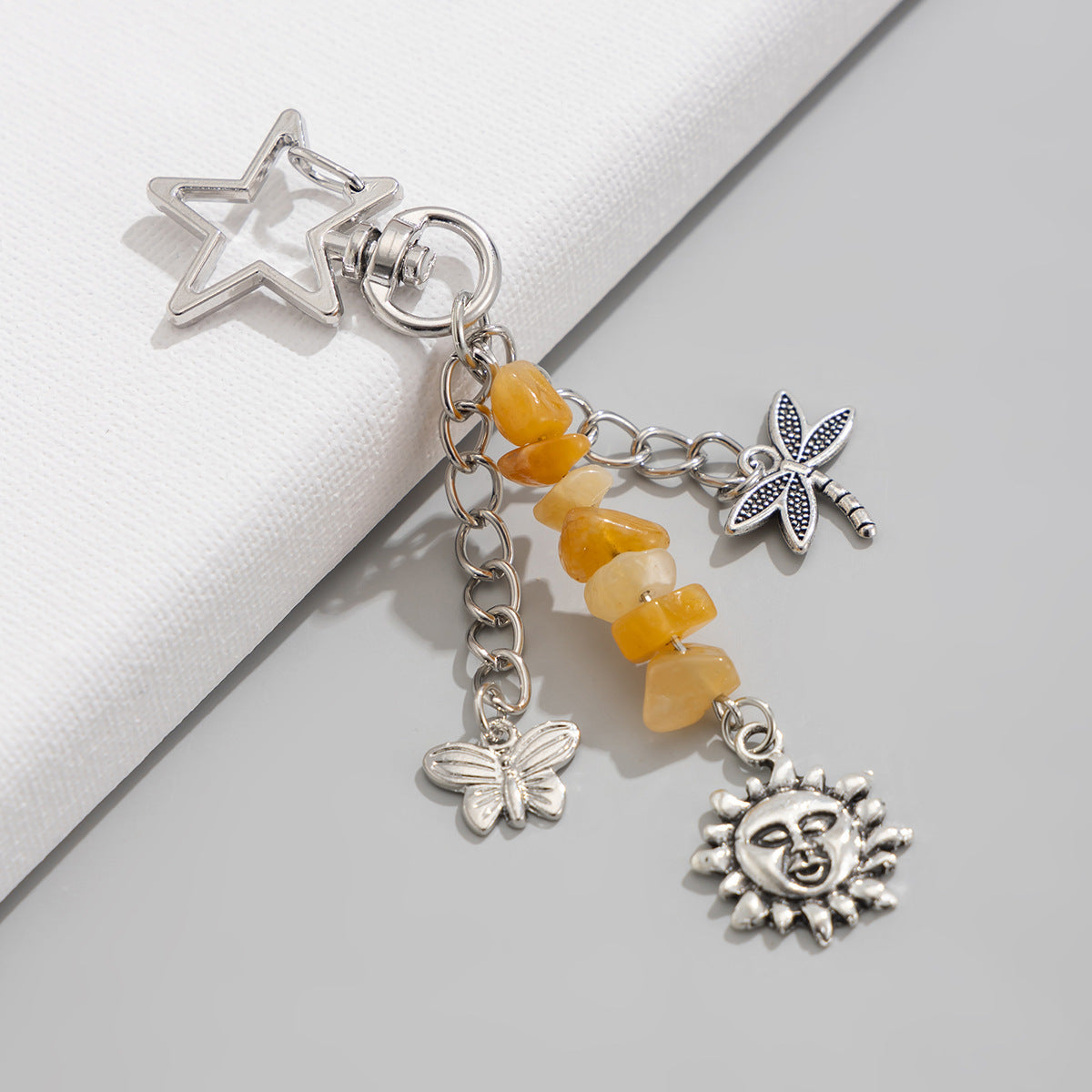 Wholesale Sweet-yet-Edgy Crescent Gold Plated Keychain