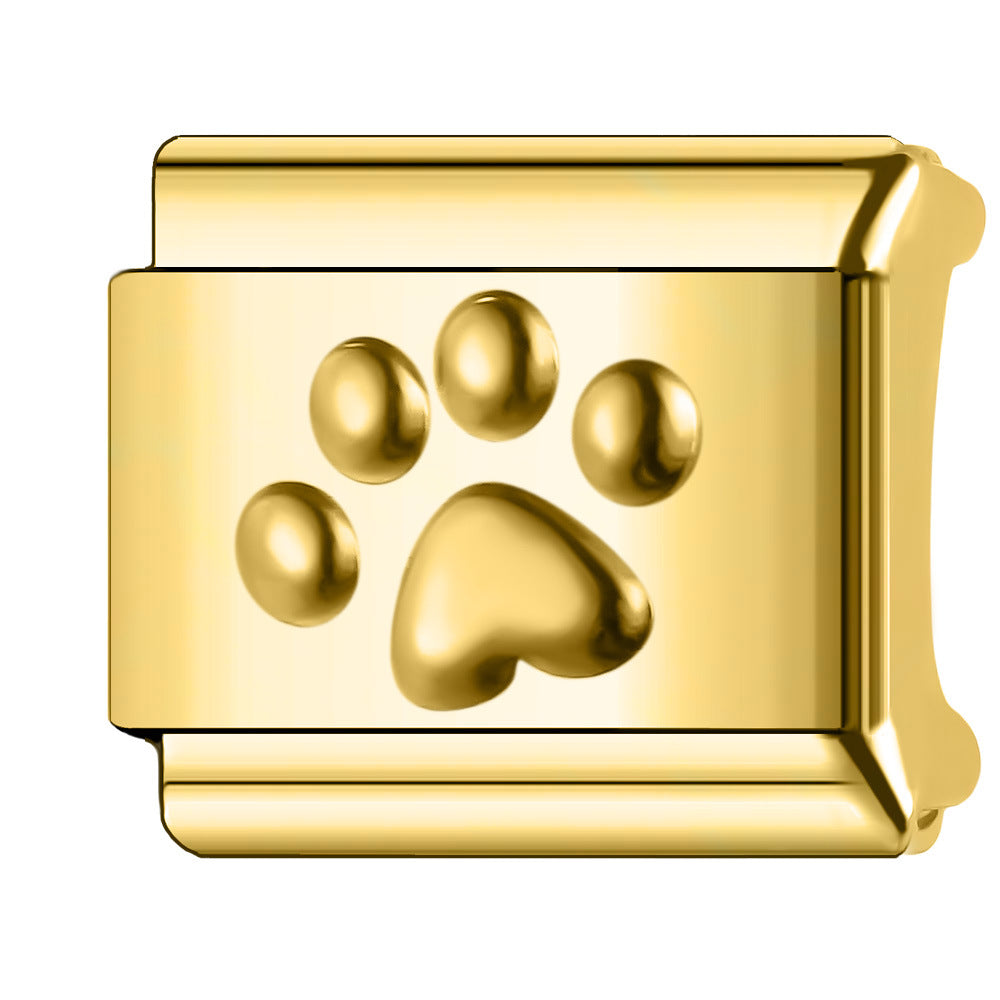 Wholesale Italian Charm Bracelet 9mm DIY Splicing Gold Plated Series Stainless Steel Composable Bracelet