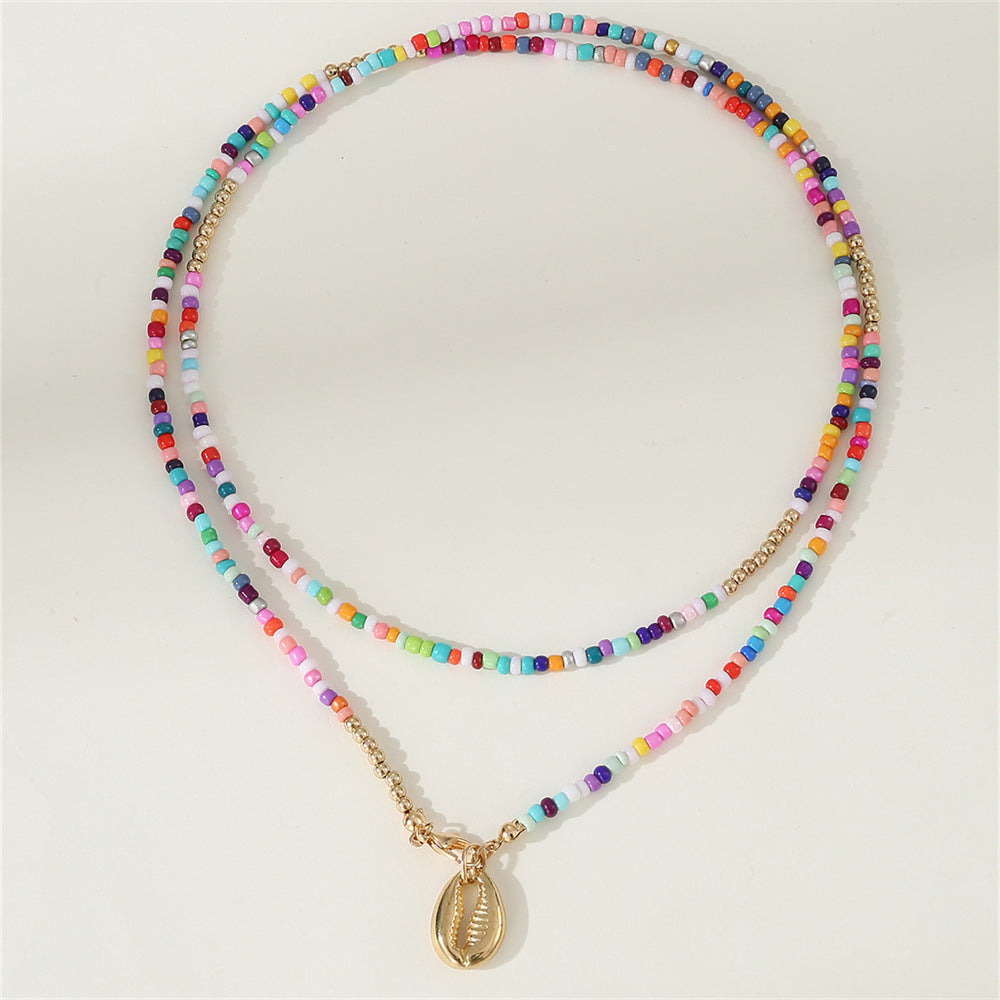 Wholesale  Bohemian Color Bead Necklace Colorful Shell Necklace