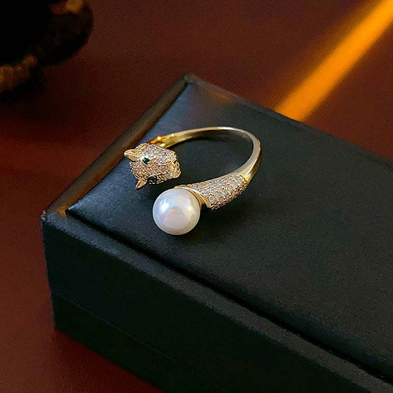 Wholesale zircon tiger eye open ring