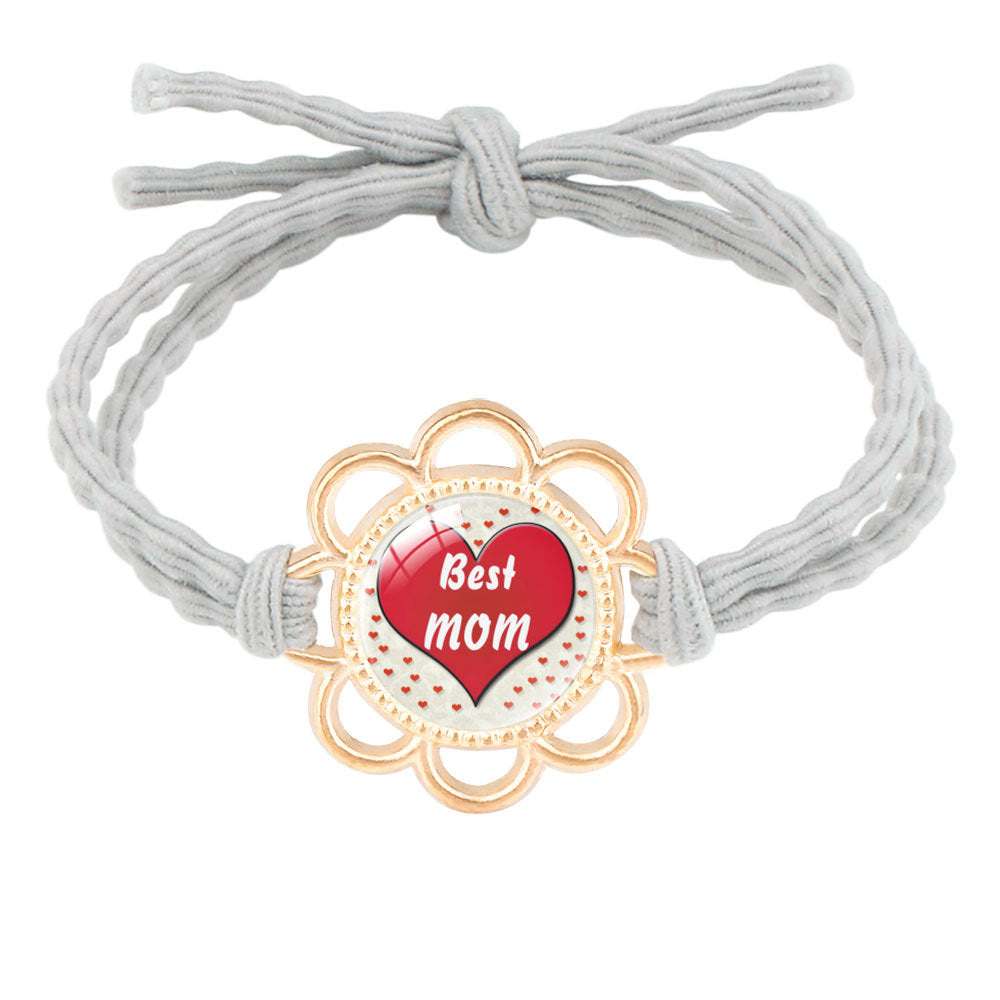 Wholesale mother's day jewelry hair rope bracelet dual-purpose alloy Mom