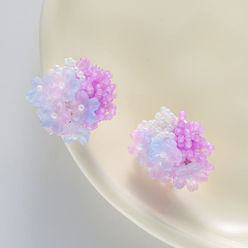 Wholesale  All-match Flower Earrings  Silver Needle Earrings