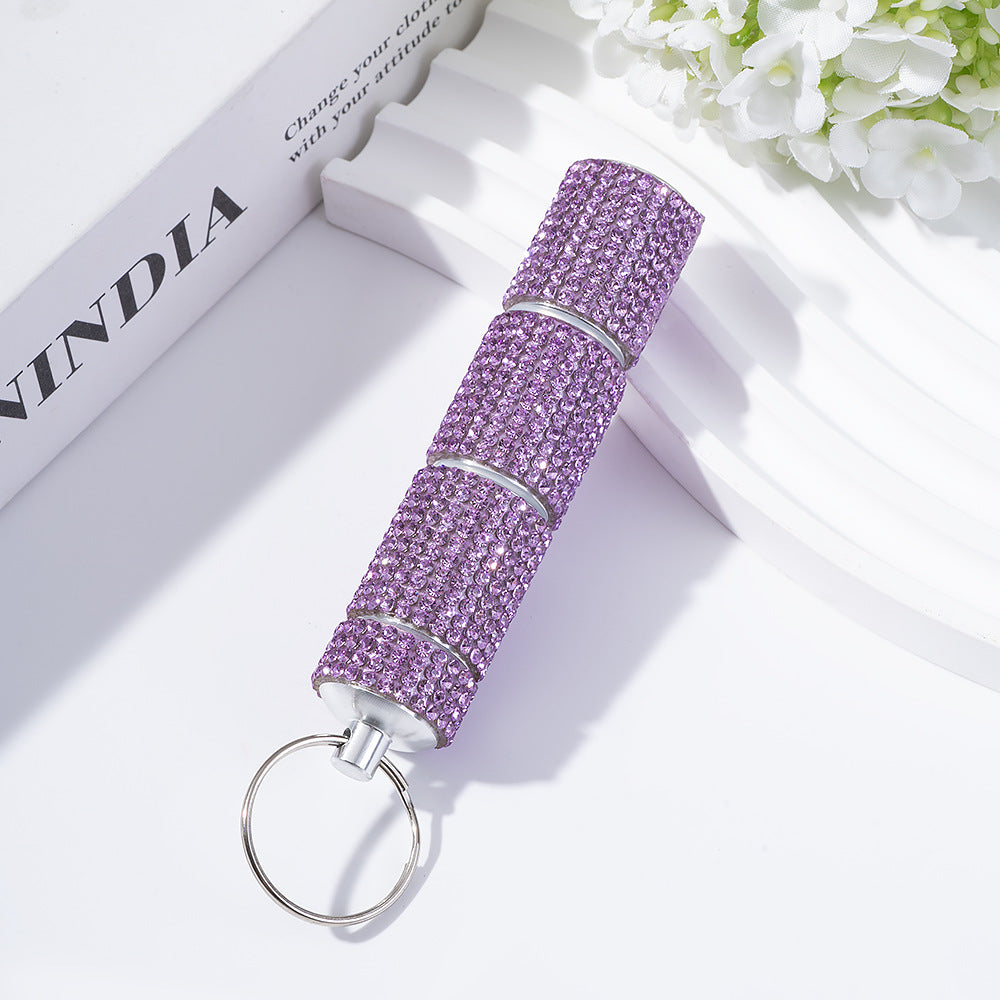 Wholesale diamond-encrusted pill bottle keychain