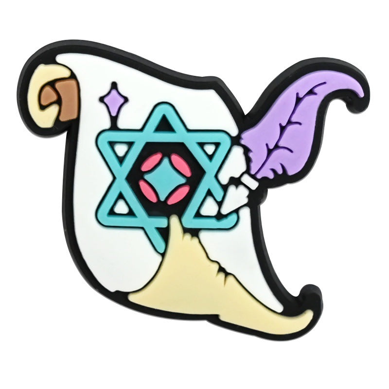 Decorazione casuale all'ingrosso della fibbia della scarpa di gomma morbida del PVC della serie della strega da 100 pezzi