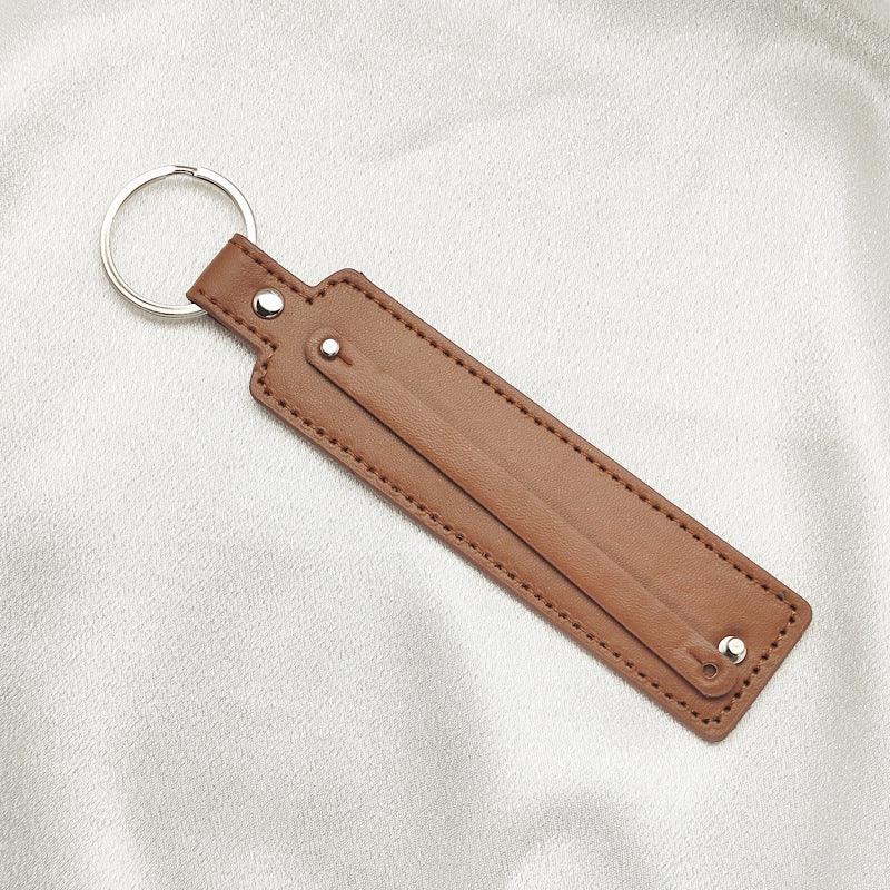 Wholesale Leather 8mm  Alloy Pendant DIY  Keychains