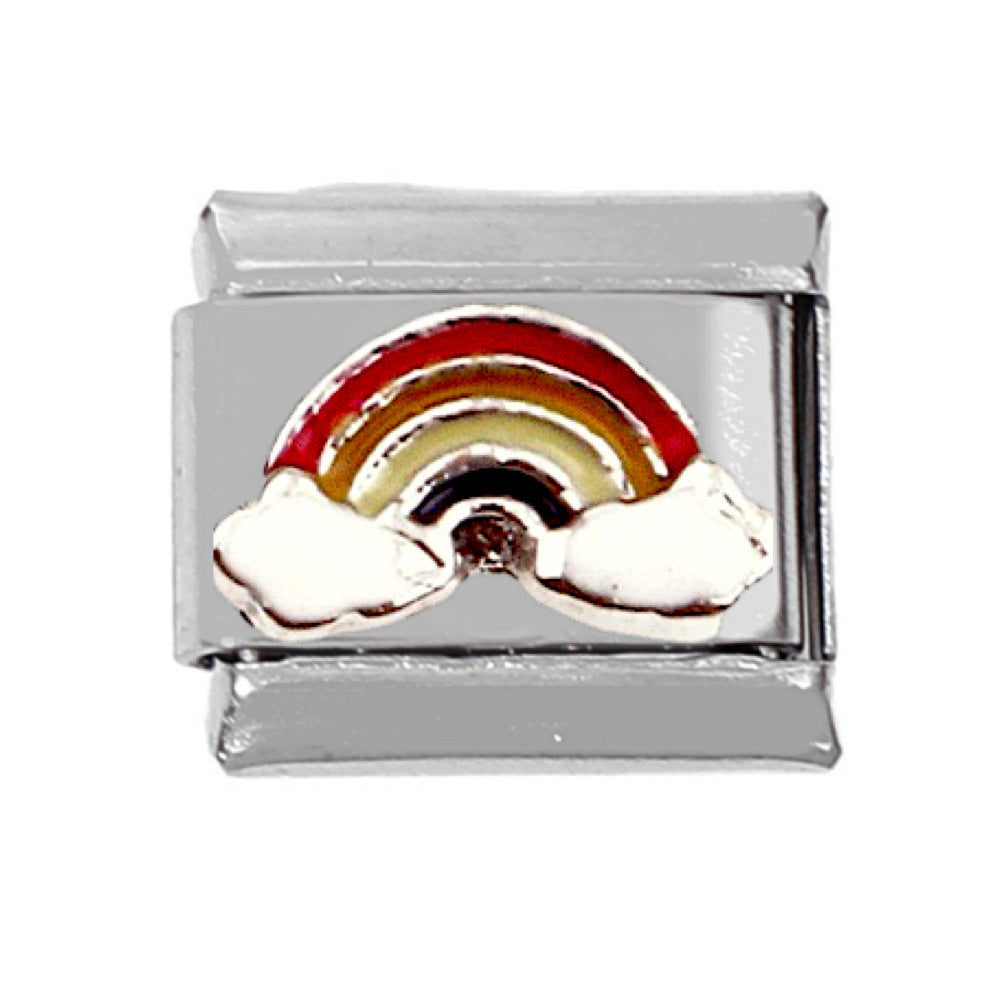 Wholesale 5pcs Italian Charm Bracelet 9mm DIY Splicing Snowflake Rainbow Star Moon Stainless Steel Composable Bracelet