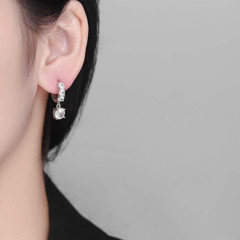 Wholesale Moissanite Six Claw Tassel Ear Buckle  Earrings