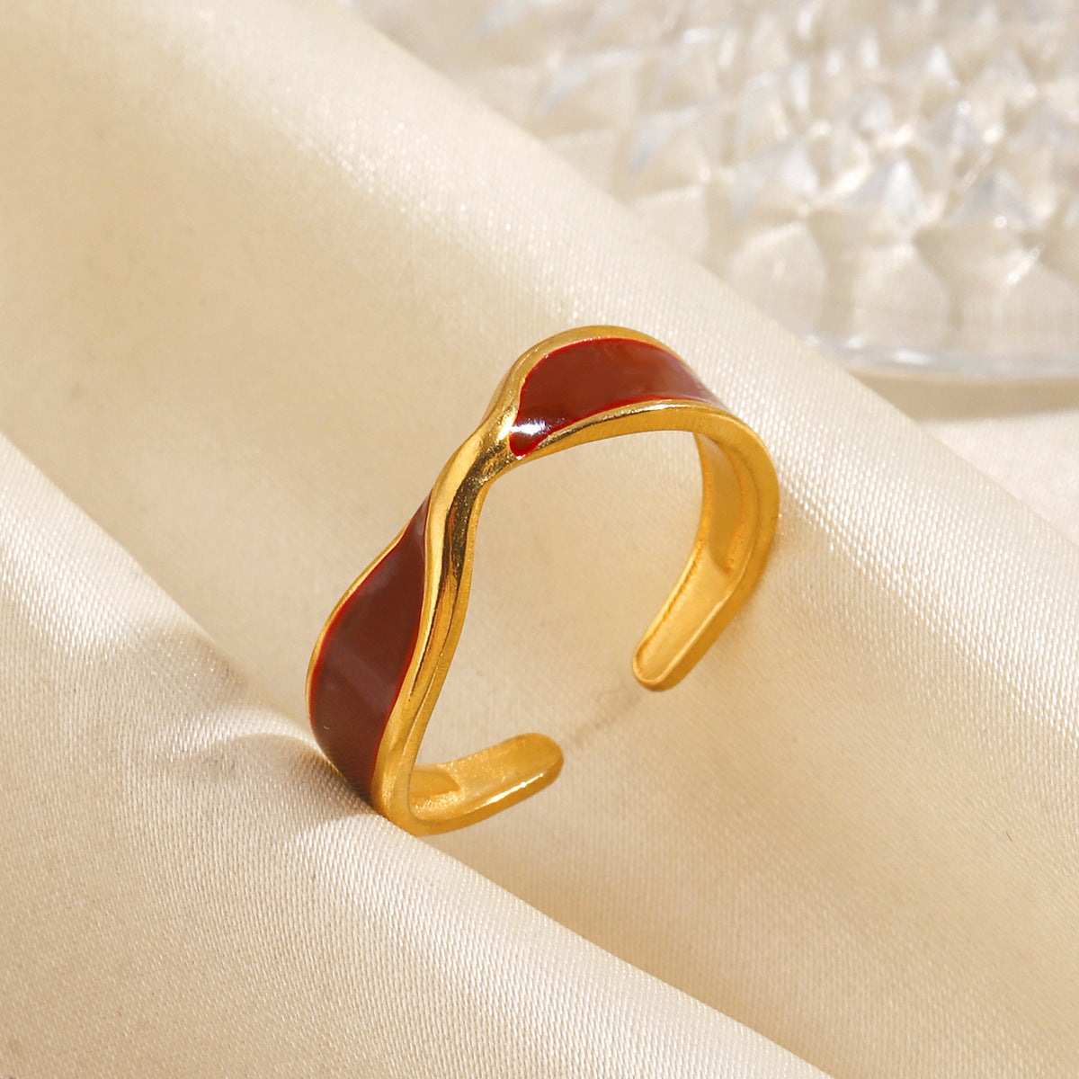 Wholesale European Style Oil-Drip Cross Open Ring,  Stainless Steel Fashion Jewelry for Everyday Wear