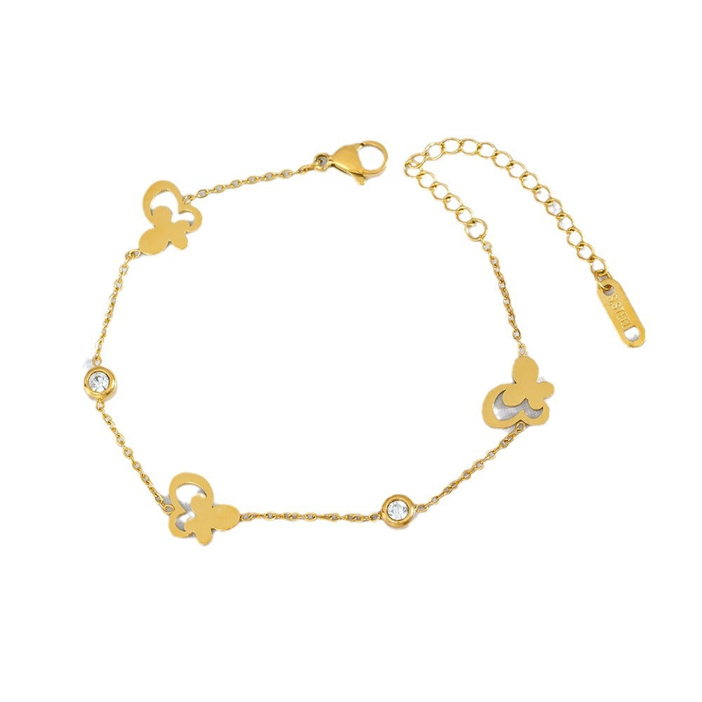Wholesale Korean-Inspired Titanium Steel Zircon Bracelet - Chic Fashion Accessory for Gift or Boutique Resale