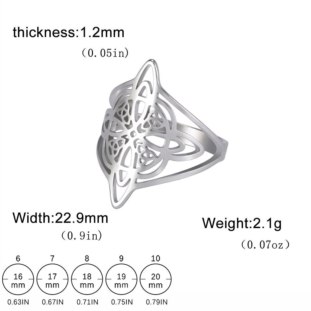 Wholesale Double Layer Celtic Knot Stainless Steel Ring Jewelry Accessory