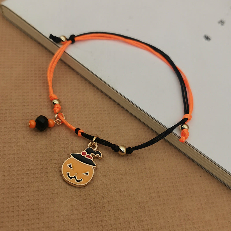 Wholesale Halloween Handmade Woven Ghost Pumpkin Skull Bracelet ACC-BT-Haol005