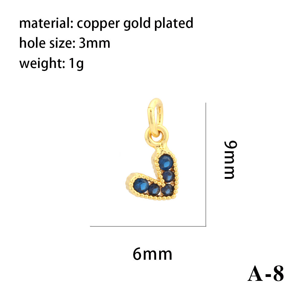 Wholesale 18K gold-plated color-preserving micro-inlaid zirconium heart-shaped pendant