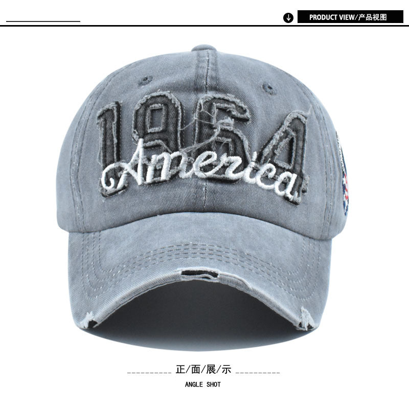 Wholesale washed baseball cap three-dimensional embroidery baseball cap