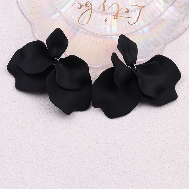 Wholesale Bohemian Style Petal Tassel Acrylic Earrings Pleated Candy Color Earrings
