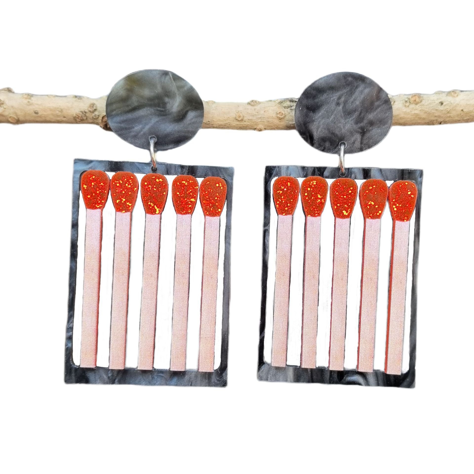 Wholesale  Creative Acrylic Earrings Funny Double Printing Match  Earrings