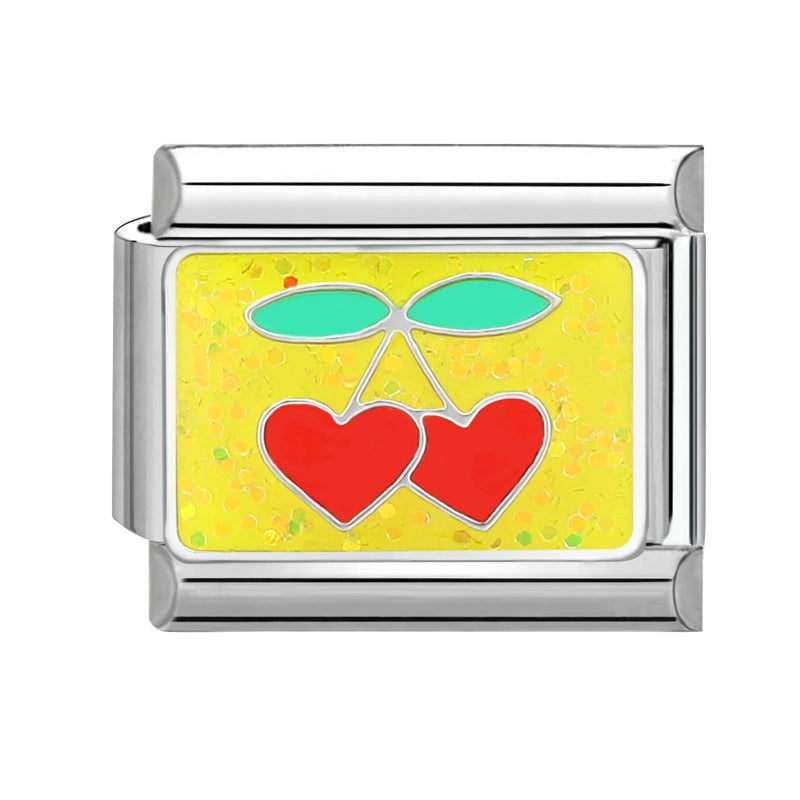 Wholesale Italian Charm Bracelet 9mm DIY Splicing Removable Yellow Element Stainless Steel Composable Bracelet