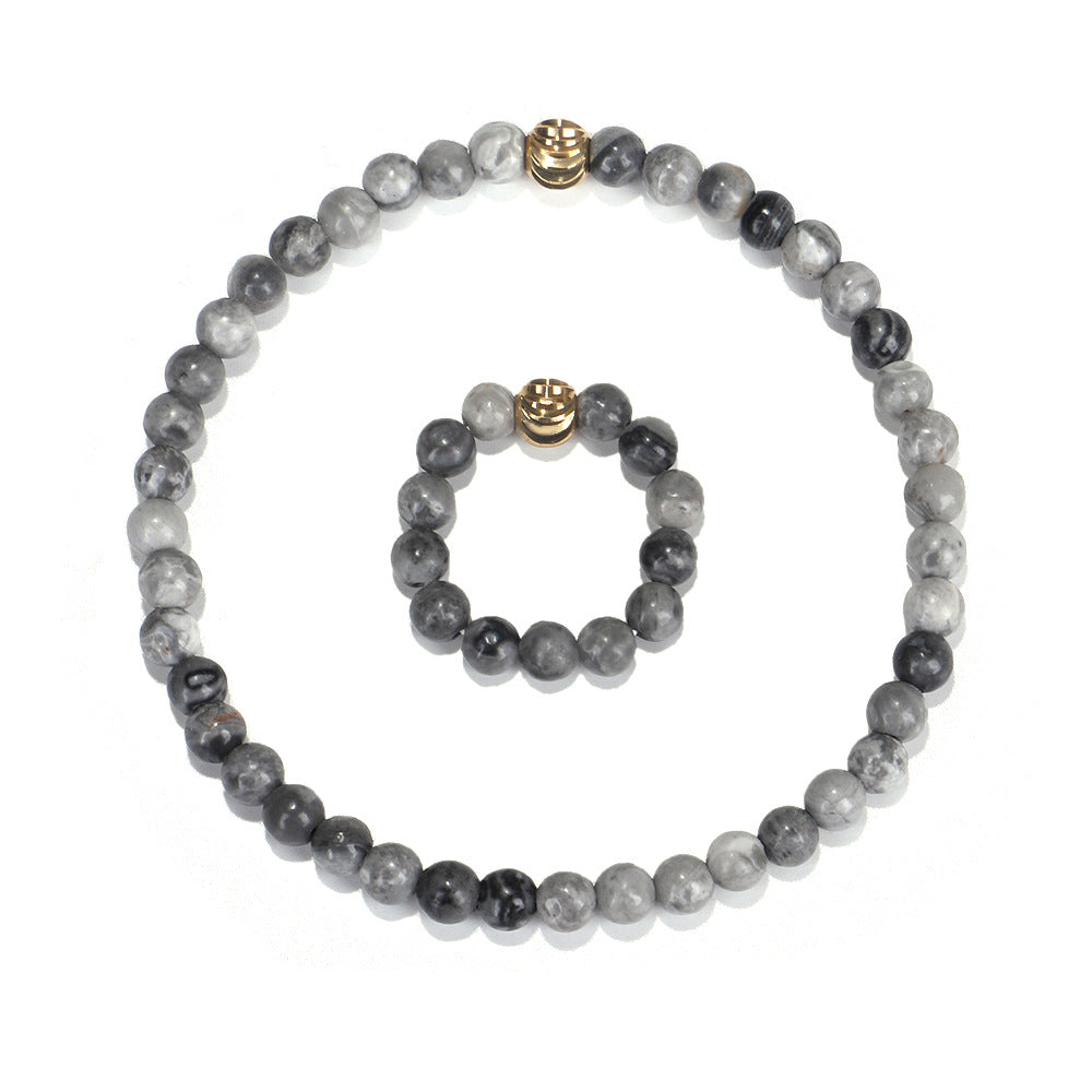 Wholesale elastic stone copper beads bracelet ring