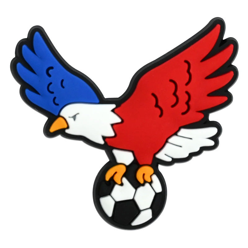 Wholesale Random 100pcs USA Football   PVC Soft Rubber Shoe Buckle Decoration