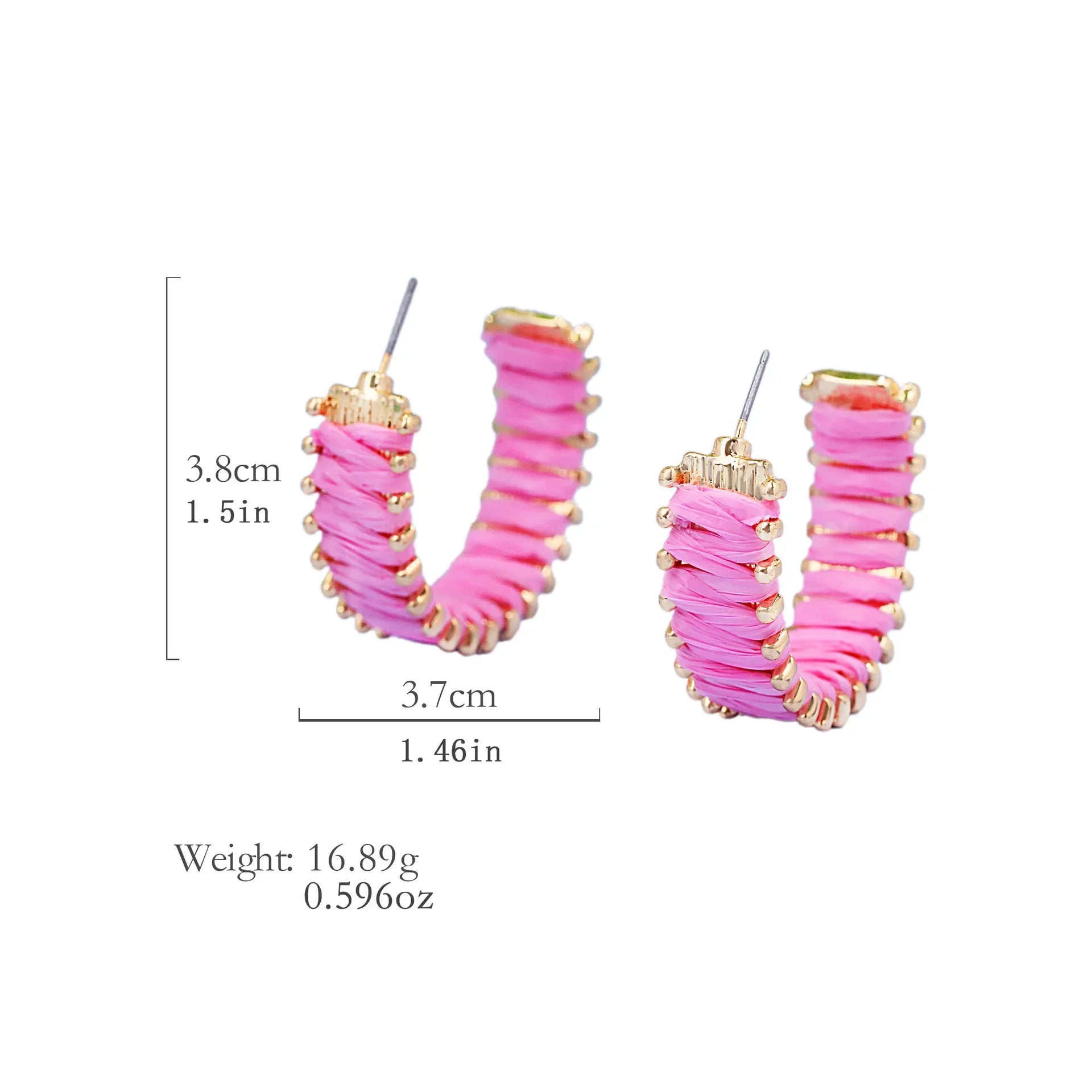 Wholesale Bohemian C- Shaped Rafi Grass Wrap Earrings