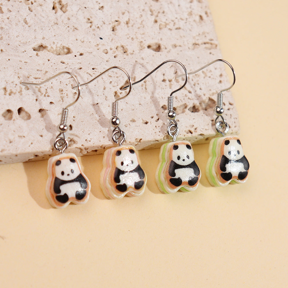 Wholesale Mini Sandwich Panda Food Play Cookie Earrings