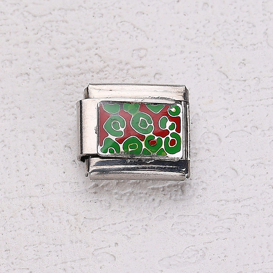 Wholesale 10pcs Italian Charm Bracelet 9mm DIY Splicing Cherry Paper Plane Stainless Steel Composable Bracelet