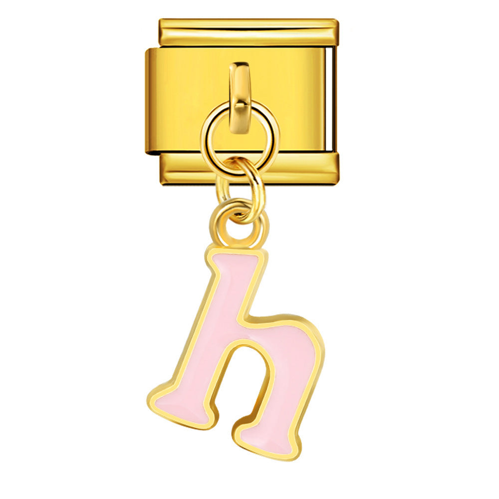 Wholesale Italian Charm Bracelet 9mm DIY Splicing Letter Series Stainless Steel Composable Bracelet