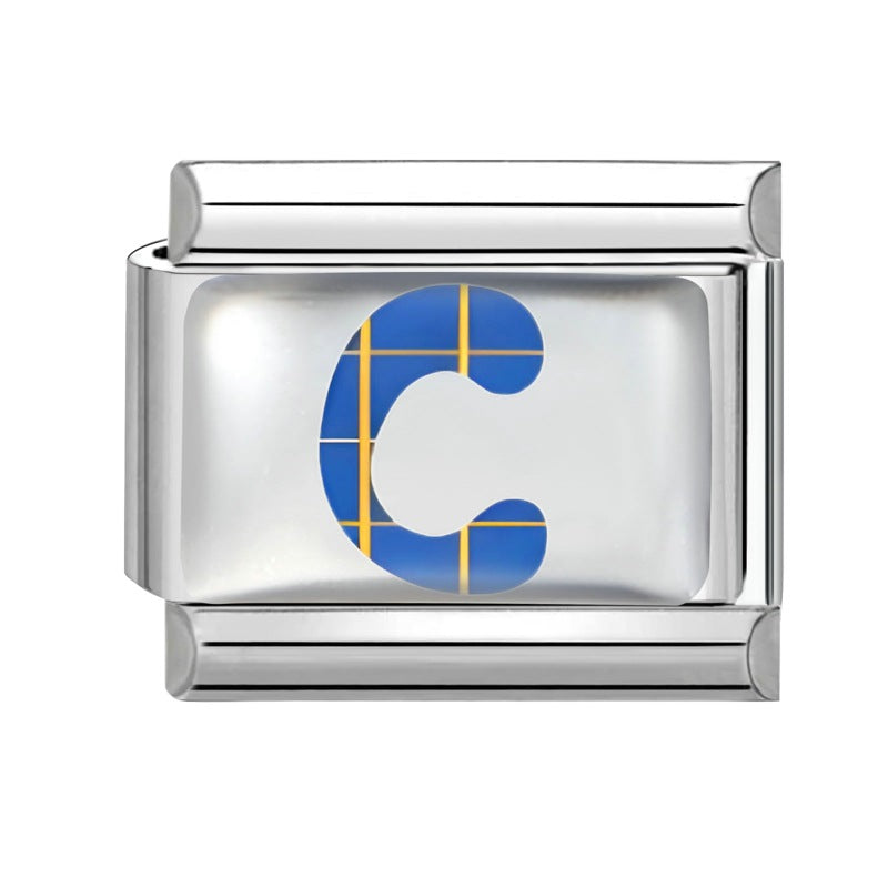 Wholesale 9mm Italian Charm Starter Bracelets DIY Letter Series Stainless Steel Composable Bracelet