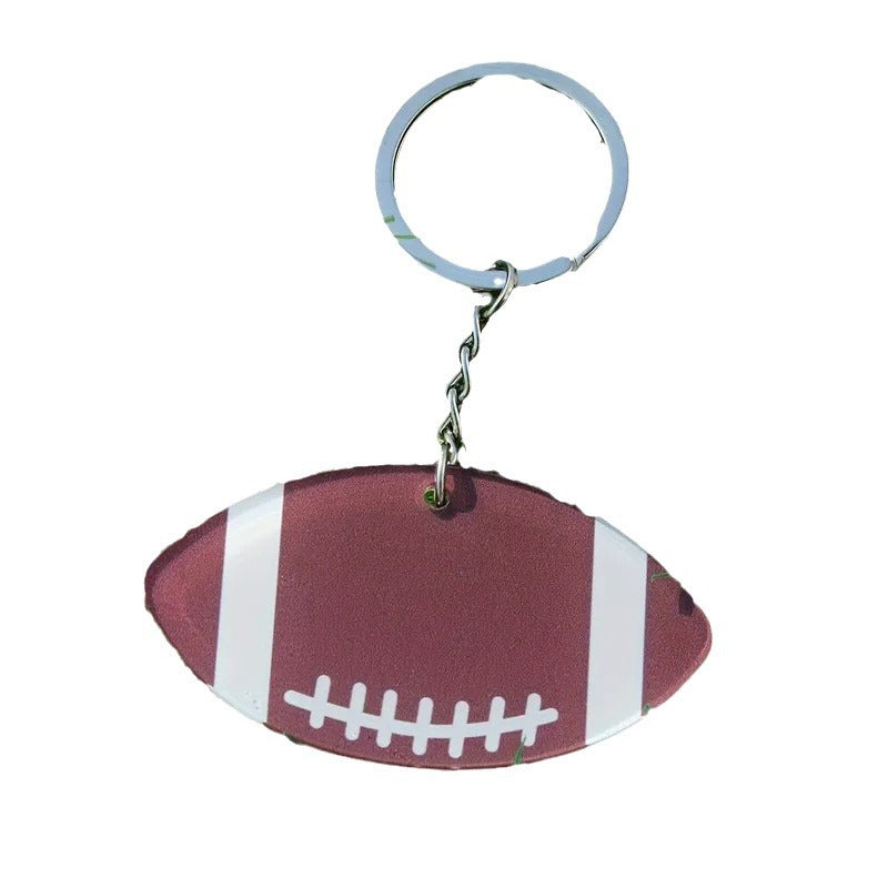 Wholesale Acrylic Football Baseball Basketball Rugby Volleyball Keychains ACC-KC-XiaoCha002