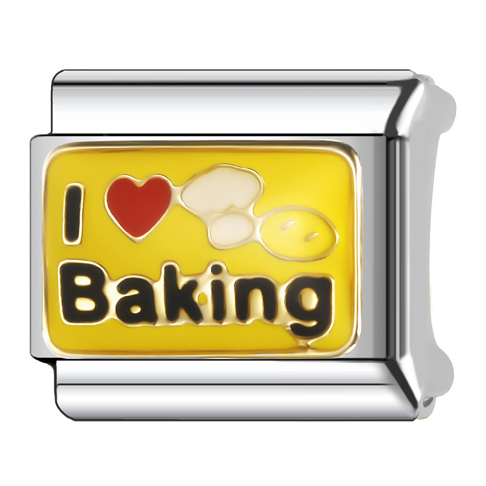 Wholesale Italian Charm Bracelet 9mm DIY English Series Creative Stainless Steel Composable Bracelet