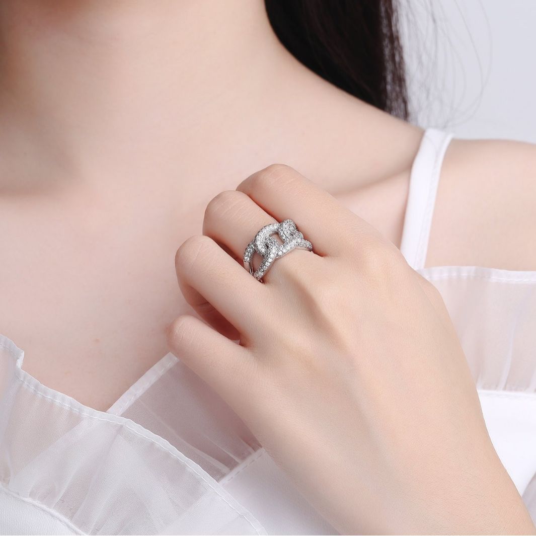 Wholesale 925 diamond cross chain zircon ring